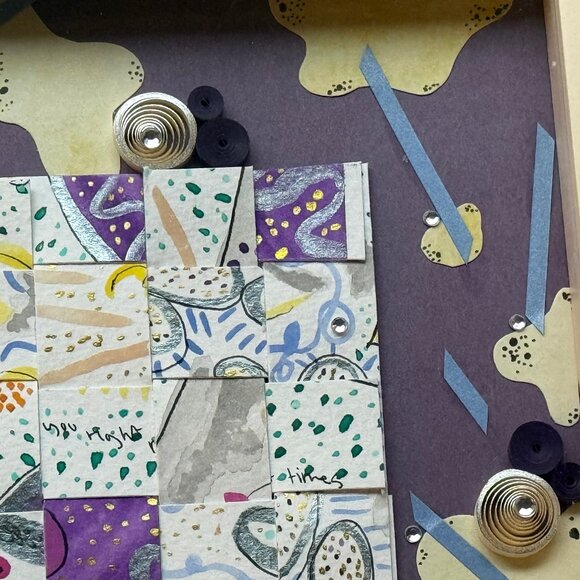 Original Watercolor + Ink + Paper Quilling Art, framed and one of a kind - Picture 3 of 4